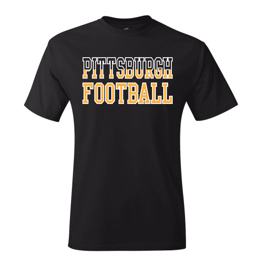 Fan Apparel STEELERS Pittsburgh Football (Black to Gold Gradient) T-shirt