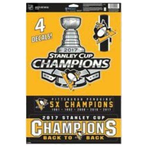 Pittsburgh Penguins 2017 Stanley Cup Champions 4-Pack Large Decal's