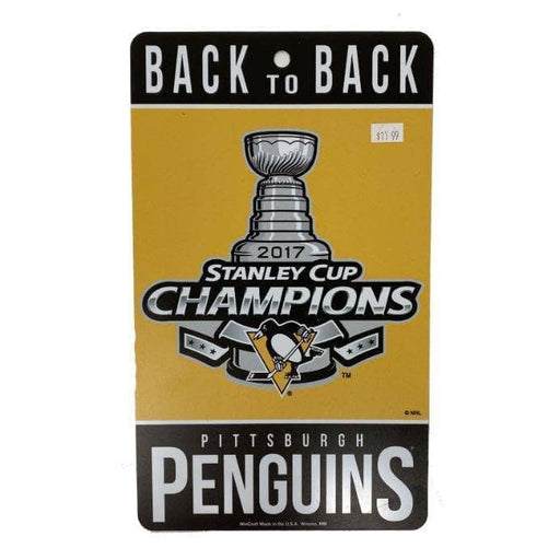 Pittsburgh Penguins Back to Back Stanley Cups Champions Sign