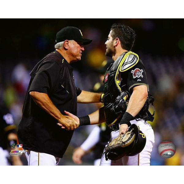 Pittsburgh Pirates Clint Hurdle and Francisco Cervelli  8x10 Photo - Unsigned