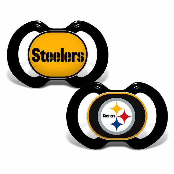 Pittsburgh Steelers Black Pacifiers - 2 Pack