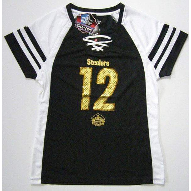 Pittsburgh Steelers Terry Bradshaw Black HOF Draft Him VII V-Neck Tee Shirt