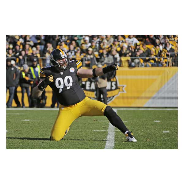 Pre-Sale: Brett Keisel Signed Bow & Arrow Celebration in Black Photo