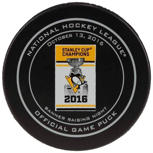 Pre-Sale: Evgeni Malkin Signed Pittsburgh Penguins Official 2016 Banner Game Model Puck