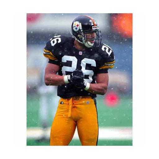 Pre-Sale: Rod Woodson Signed Black Jersey In Snow Photo