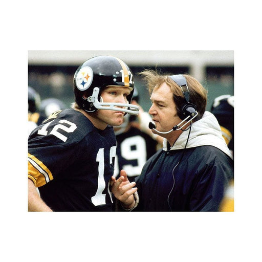 Pre-Sale: Terry Bradshaw Signed Talking with Coach Chuck Noll Photo