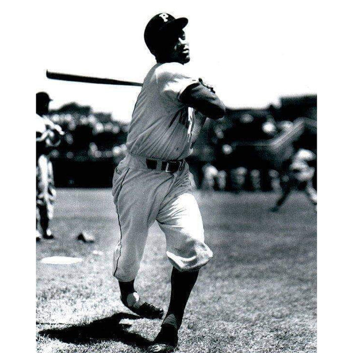 Roberto Clemente Swinging Bat In White Unsigned 16X20 Photo