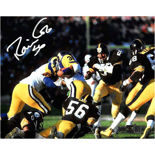 Robin Cole Signed Tackling Rams Color 8x10 Photo