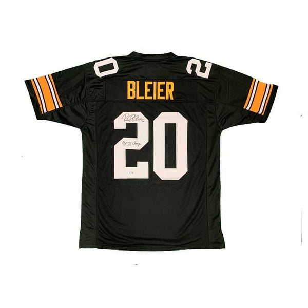 Rocky Bleier Signed Black Custom Jersey with 