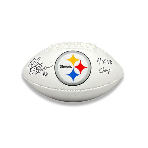 Rocky Bleier Autographed Pittsburgh Steelers White Logo Football with "4X SB Champs"