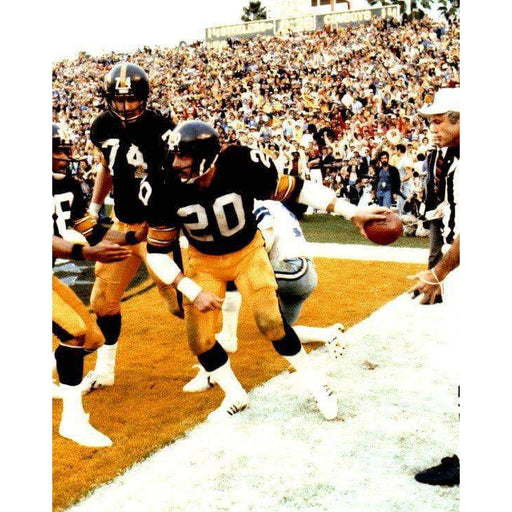 Rocky Bleier In End Zone Handing Ball To Ref Unsigned 8X10 Photo