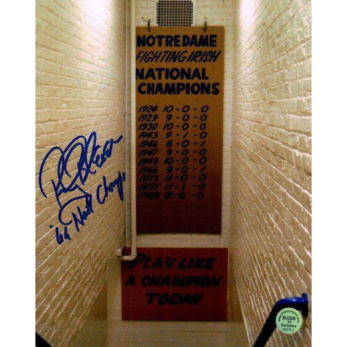 Rocky Bleier Signed Banner In Tunnel 8X10 Photo With '66 Natl Champs