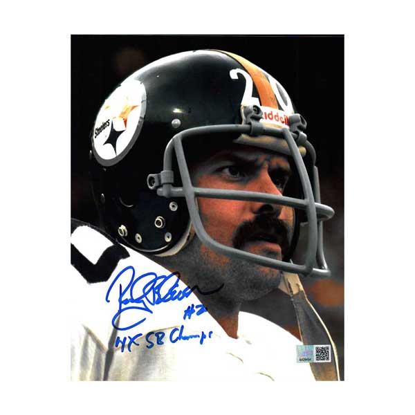 Rocky Bleier Signed Close-Up 8x10 Photo with "4X SB Champs"