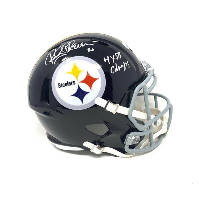 Rocky Bleier Signed Pittsburgh Steelers Black Full Size Replica Tb Speed Helmet with 4X SB Champs
