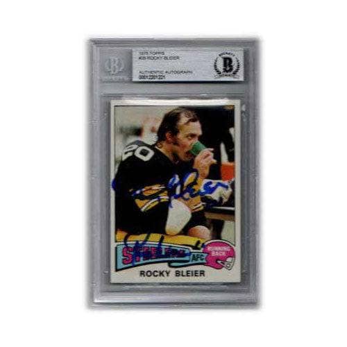 Rocky Bleier Signed Rookie Card Slabbed By Beckett