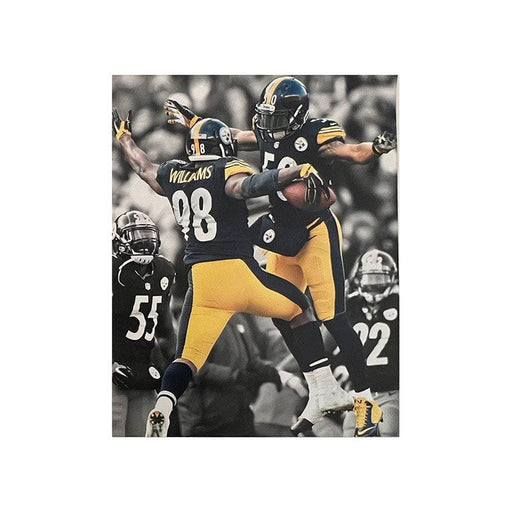 Ryan Shazier And Vince Williams Chest Bump Spotlight Unsigned 16x20 Photo