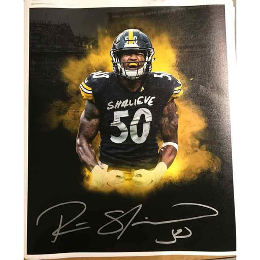Ryan Shazier Autographed Color Burst Flexing Canvas with Shalieve