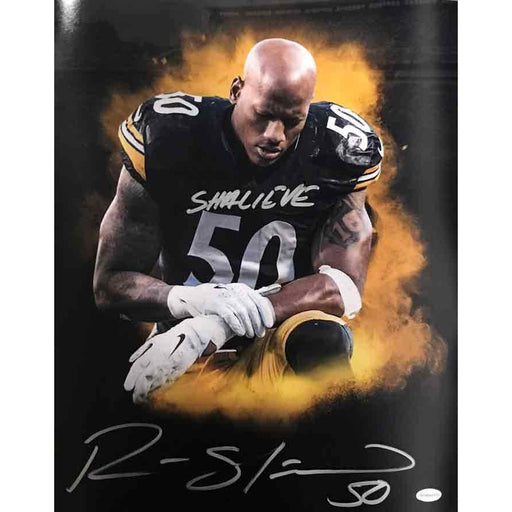 Ryan Shazier Autographed Color Burst Praying CANVAS with Shalieve