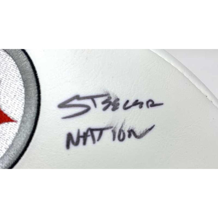 Sean Davis #28 Signed Pittsburgh Steelers White Logo Football With Steeler Nation - Damaged
