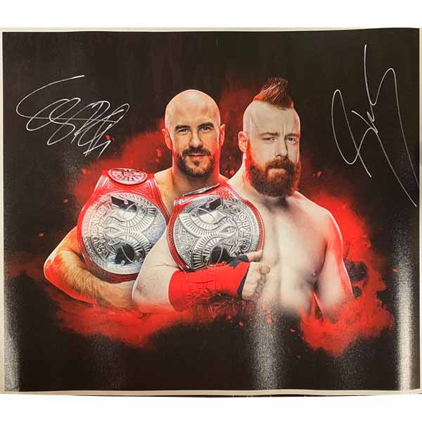 Sheamus and Cesaro Dual Signed with Tag Team Championship Belts 20X24 Canvas