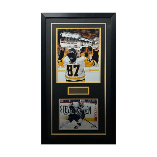 Sidney Crosby Signed with Jim Rutherford Drinking from Cup 11x14 Photo - Professionally Framed