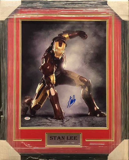 Stan Lee Signed Iron Man Fist Down 16X20 Vertical - Professionally Framed