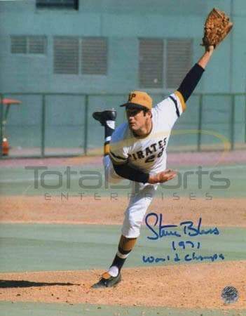 Steve Blass Pitching 8x10 Photo - Signed and inscribed '1971 WC'