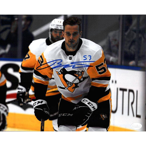 Teddy Blueger Autographed Skating in White with No Helmet 8x10 Photo