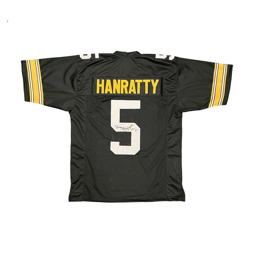 Terry Hanratty Signed Custom Black Football Jersey —