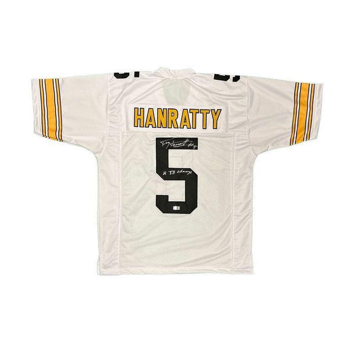 Terry Hanratty Signed Custom White Football Jersey 2 SB Champs