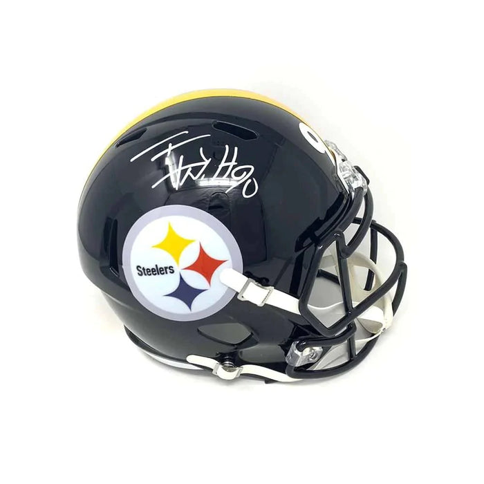 TJ Watt Signed Pittsburgh Steelers Full Sized Authentic Speed Helmet (Damaged)