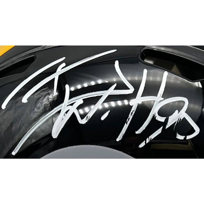TJ Watt Signed Pittsburgh Steelers Full Sized Authentic Speed Helmet (Damaged)