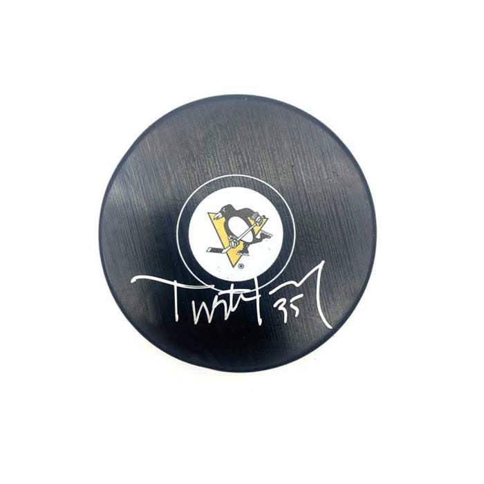 Tristan Jarry Autographed Pittsburgh Penguins Logo Puck