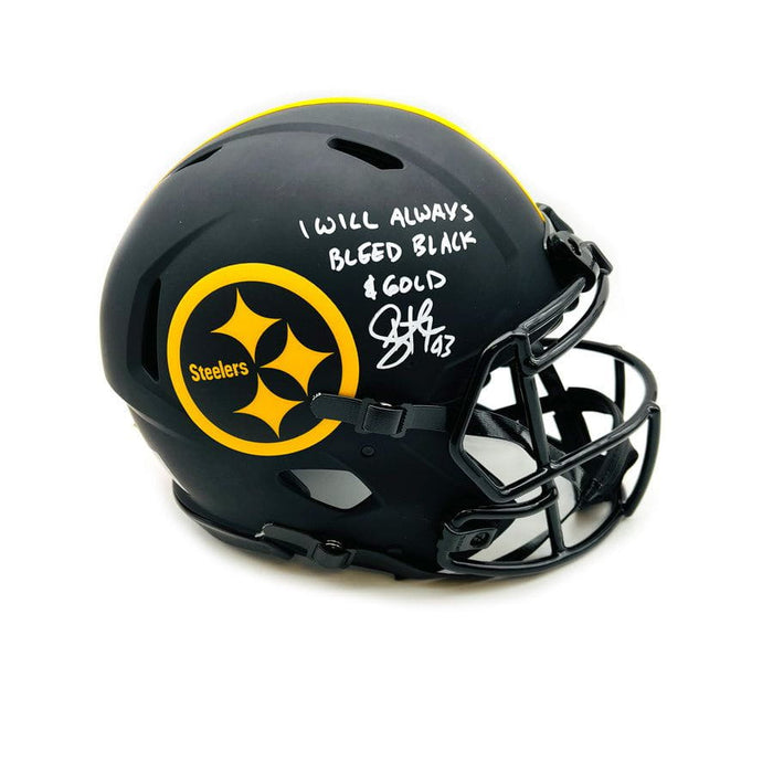 Troy Polamalu Signed Pittsburgh Steelers Eclipse Speed Authentic Helmet with "I Will Always Bleed Black & Gold"