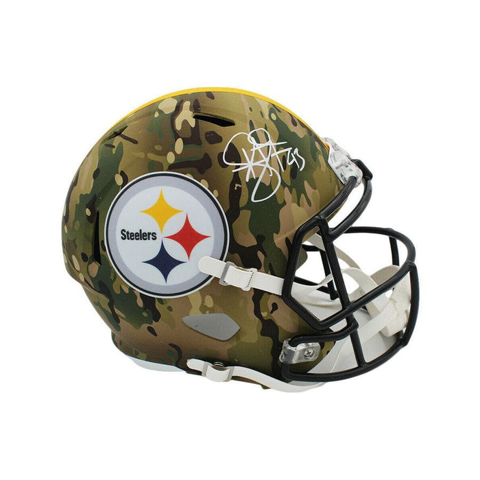Troy Polamalu Signed Pittsburgh Steelers Full Size CAMO Authentic Helmet