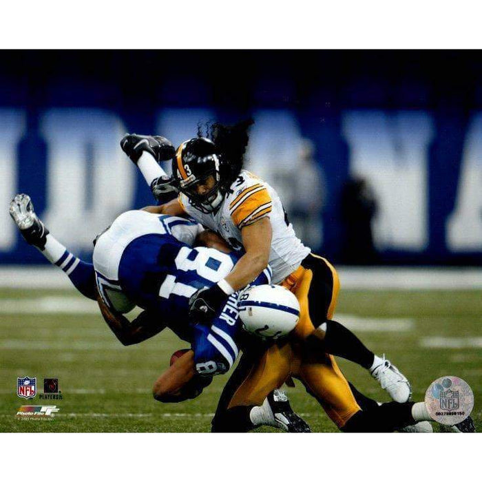Troy Polamalu Tackling Colts Unsigned 8x10 Photo