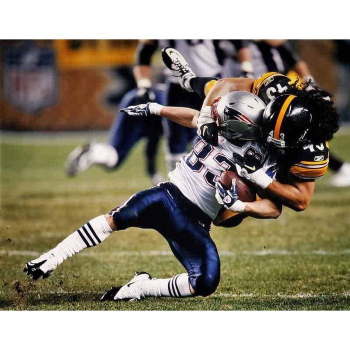 Troy Polamalu Tackling Welker Unsigned 16X20 Photo