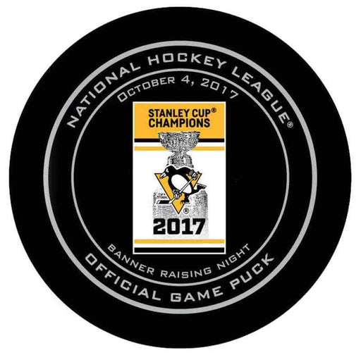 Unsigned Pittsburgh Penguins 2017 Banner Raising Game Model Puck
