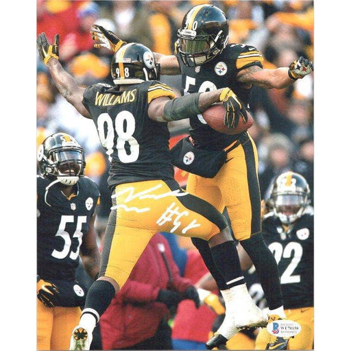Vince Williams Autographed Celebrating with Ryan Shazier Color 8X10 Photo