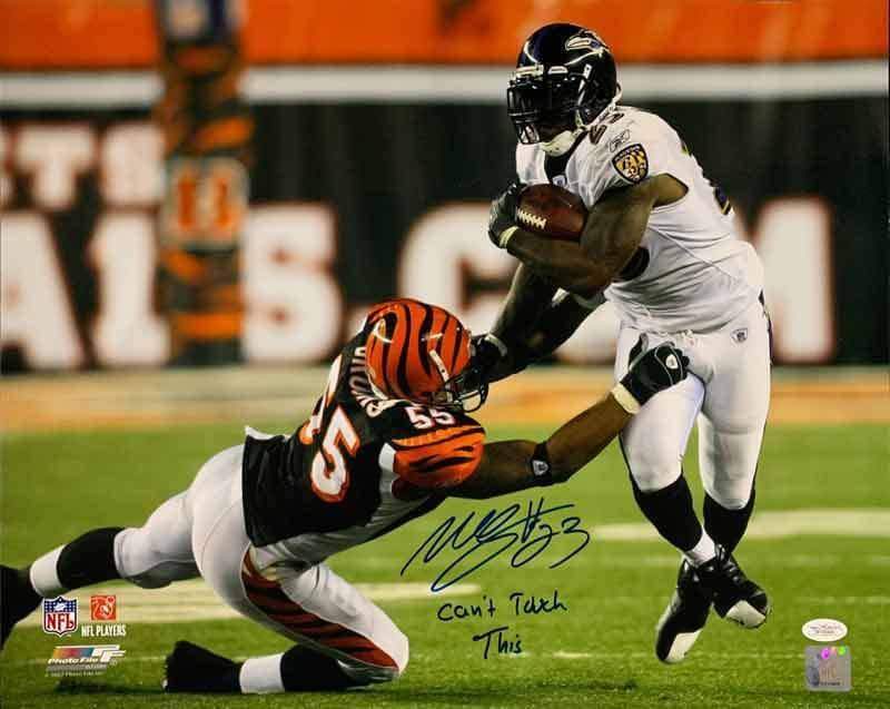 Willis Mcgahee Signed Catch Vs. Bengals 16X20 Photo With "Can'T Touch This"