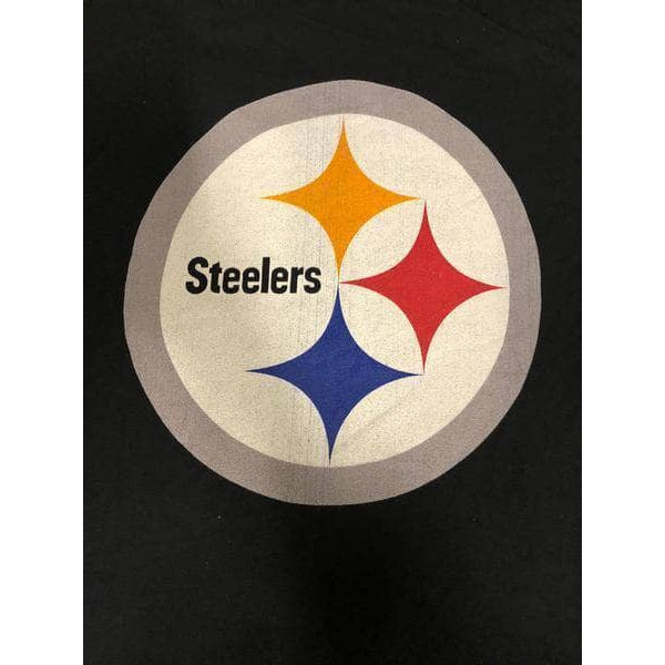 Woman's Black Steelers Logo V-Neck T-Shirt SMALL
