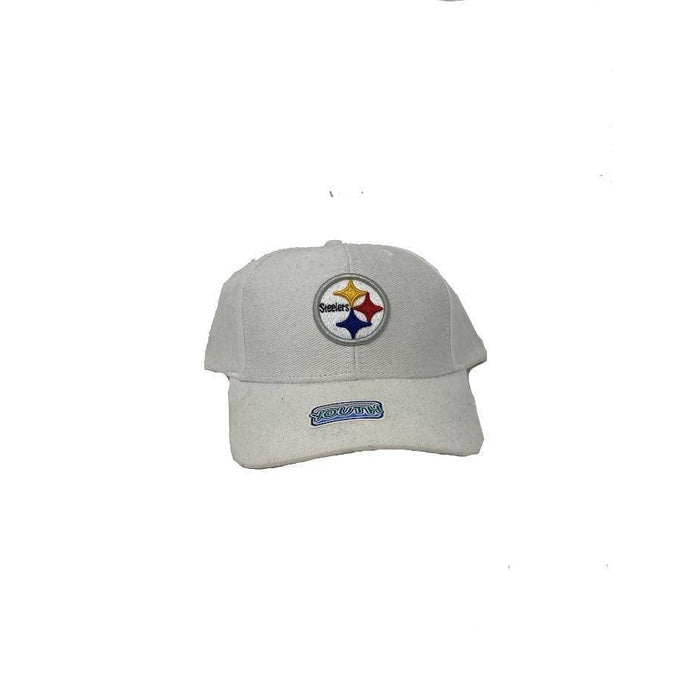 Youth Pittsburgh Steelers Solid Team Color White Adjustable Hat 4-7 Years Old